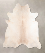 Ivory with Beige XX-Large Brazilian Cowhide Rug 7'9"H x 7'6"W #A32497 by Hudson Hides