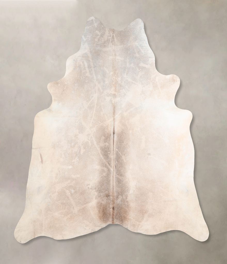 Grey with Beige X-Large Brazilian Cowhide Rug 7'1"H x 6'8"W #A32506 by Hudson Hides