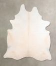 Ivory with Beige XX-Large Brazilian Cowhide Rug 7'10"H x 6'6"W #A32526 by Hudson Hides