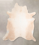 Ivory with Beige XX-Large Brazilian Cowhide Rug 7'9"H x 7'2"W #A32567 by Hudson Hides