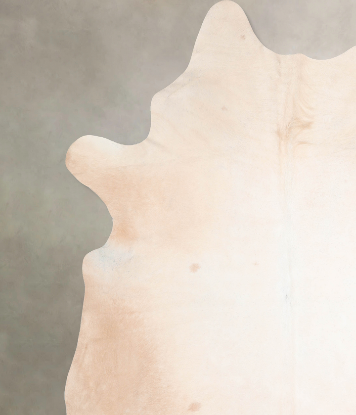Ivory with Beige XX-Large Brazilian Cowhide Rug 7'9"H x 7'2"W #A32567 by Hudson Hides