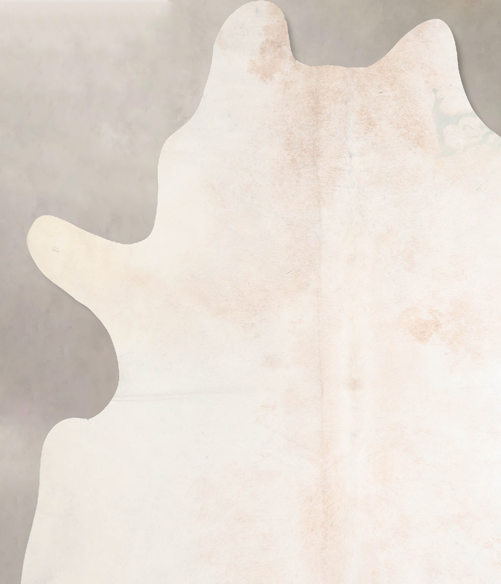 Ivory with Beige XX-Large Brazilian Cowhide Rug 7'9"H x 6'11"W #A32572 by Hudson Hides