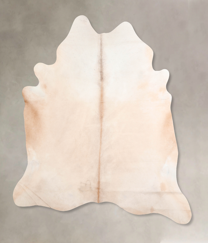 Ivory with Beige X-Large Brazilian Cowhide Rug 7'1"H x 6'3"W #A32584 by Hudson Hides