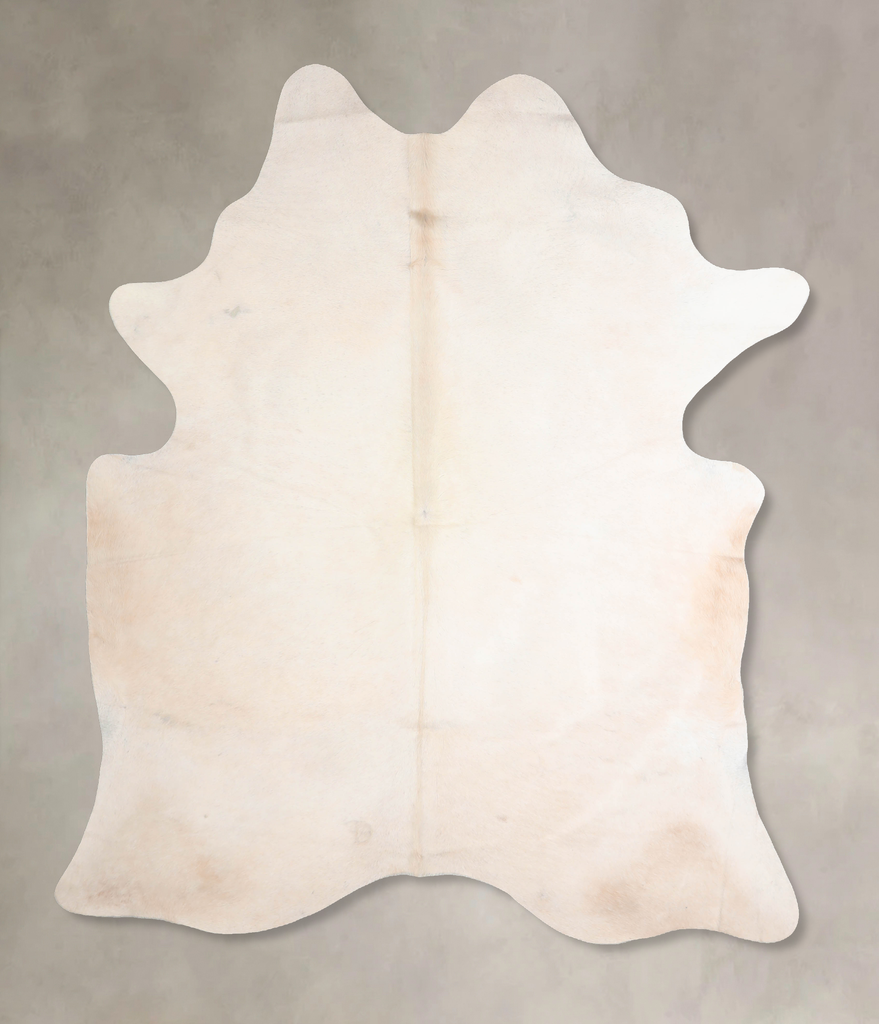 Ivory with Beige X-Large Brazilian Cowhide Rug 7'10"H x 6'0"W #A32633 by Hudson Hides