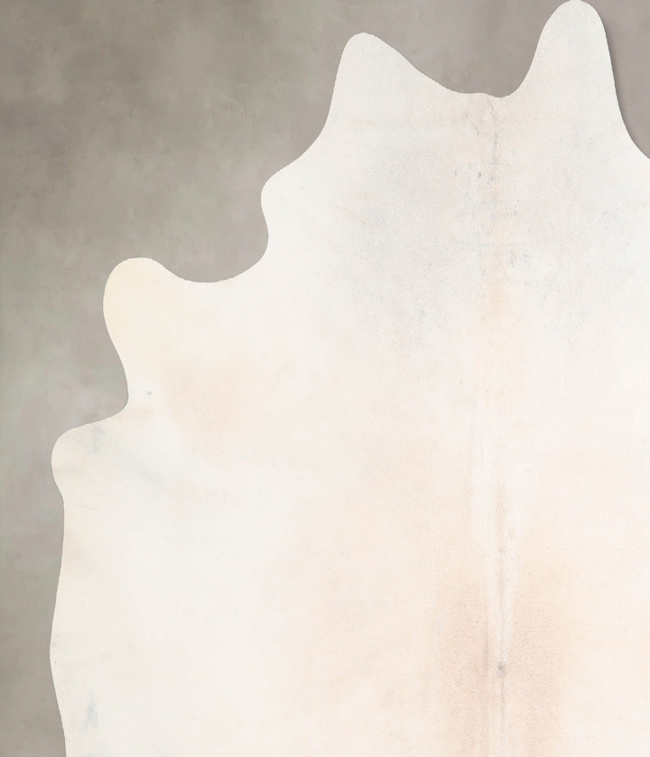 Ivory with Beige X-Large Brazilian Cowhide Rug 7'1"H x 6'11"W #A32648 by Hudson Hides