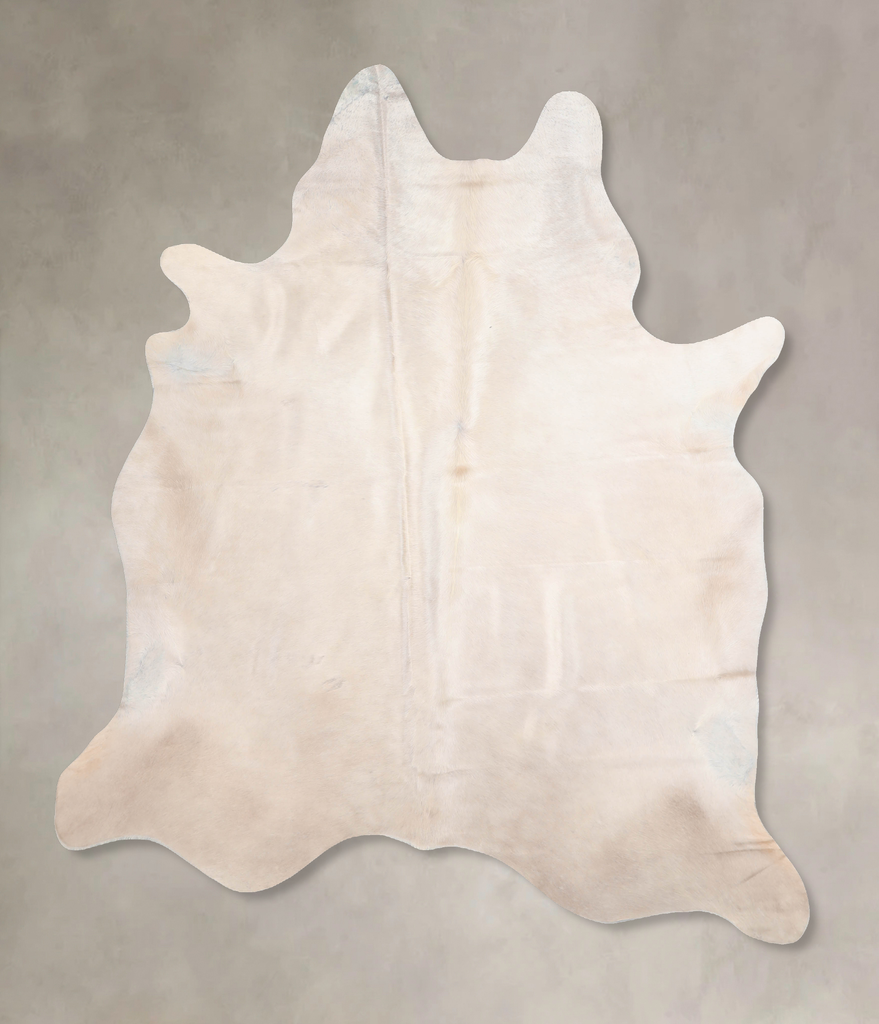 Ivory with Beige X-Large Brazilian Cowhide Rug 7'3"H x 6'4"W #A32658 by Hudson Hides