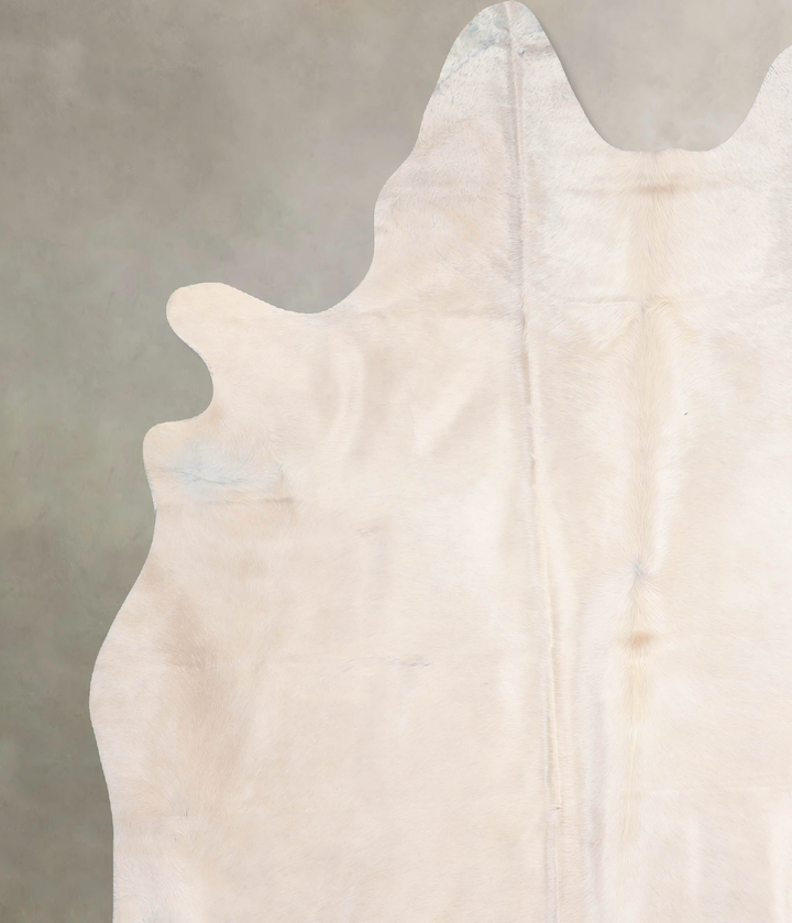 Ivory with Beige X-Large Brazilian Cowhide Rug 7'3"H x 6'4"W #A32658 by Hudson Hides