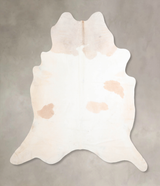 Beige and White XX-Large Brazilian Cowhide Rug 7'5"H x 7'1"W #A32669 by Hudson Hides