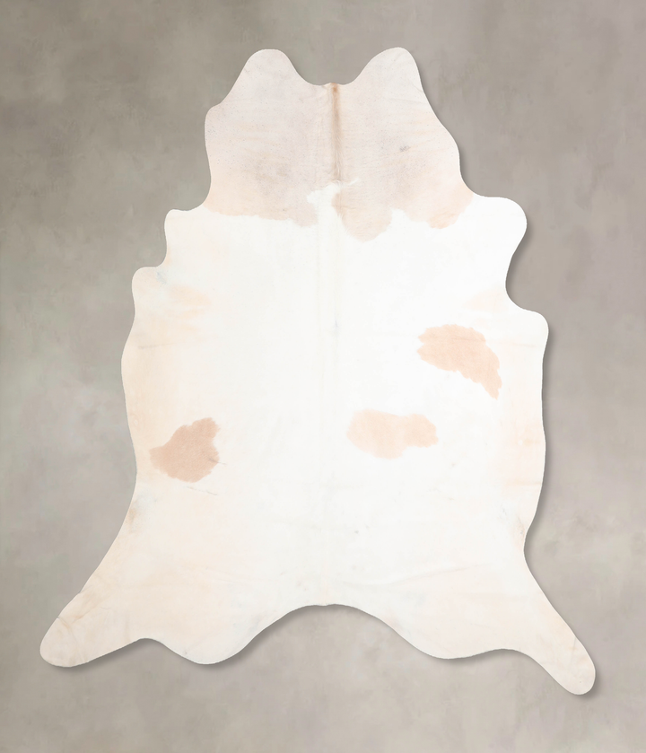 Beige and White XX-Large Brazilian Cowhide Rug 7'5"H x 7'1"W #A32669 by Hudson Hides