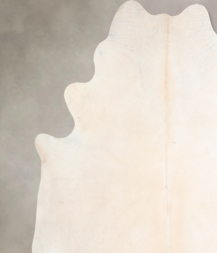 Ivory with Beige XX-Large Brazilian Cowhide Rug 7'6"H x 7'7"W #A32719 by Hudson Hides