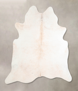 Ivory with Beige Large Brazilian Cowhide Rug 6'4"H x 6'2"W #A32724 by Hudson Hides