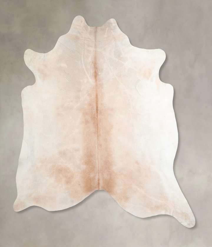 Ivory with Beige XX-Large Brazilian Cowhide Rug 7'7"H x 7'0"W #A32729 by Hudson Hides