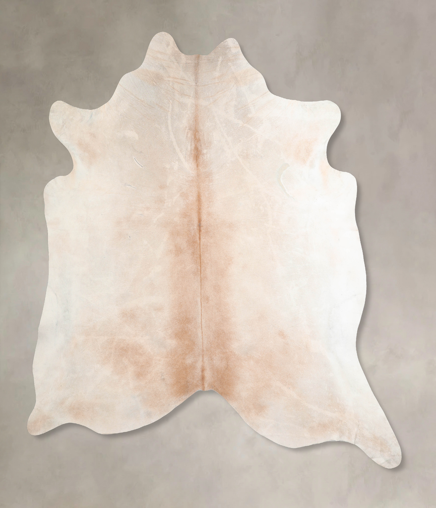 Ivory with Beige XX-Large Brazilian Cowhide Rug 7'7"H x 7'0"W #A32729 by Hudson Hides