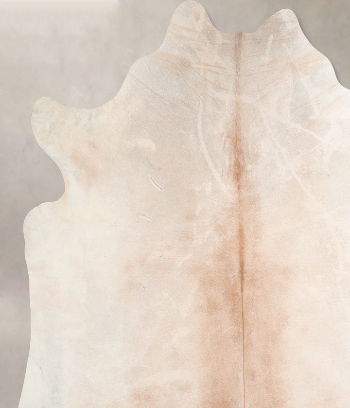 Ivory with Beige XX-Large Brazilian Cowhide Rug 7'7"H x 7'0"W #A32729 by Hudson Hides