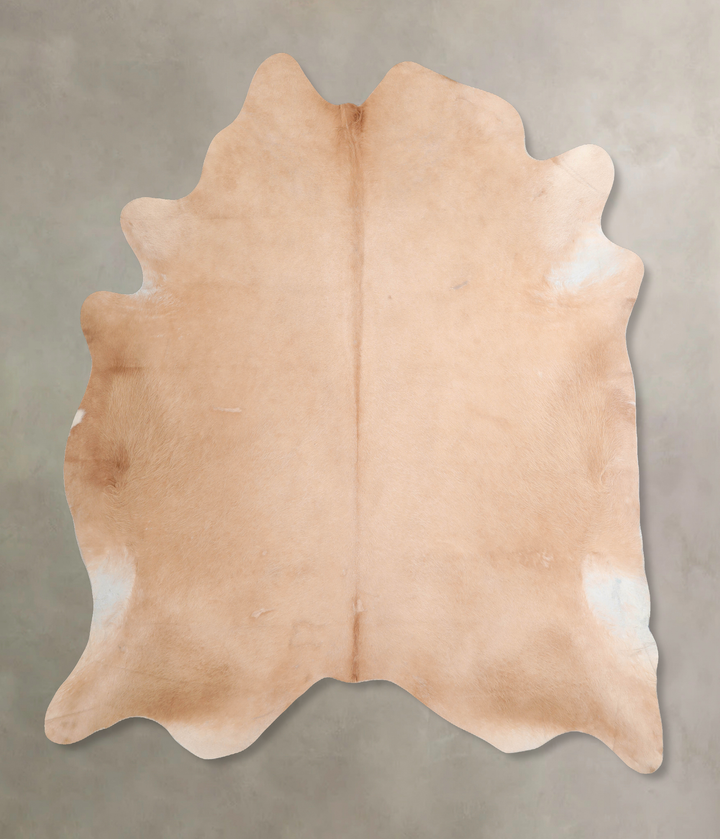 Beige XX-Large Brazilian Cowhide Rug 7'8"H x 7'0"W #A32730 by Hudson Hides