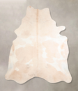 Beige and White XX-Large Brazilian Cowhide Rug 7'8"H x 6'9"W #A32763 by Hudson Hides
