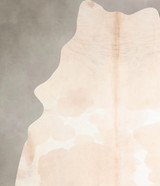 Beige and White XX-Large Brazilian Cowhide Rug 7'8"H x 6'9"W #A32763 by Hudson Hides