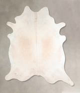 Ivory with Beige XX-Large Brazilian Cowhide Rug 8'0"H x 6'11"W #A32764 by Hudson Hides
