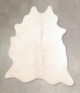 Ivory with Beige X-Large Brazilian Cowhide Rug 7'4"H x 6'8"W #A32774 by Hudson Hides