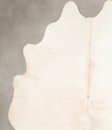 Ivory with Beige X-Large Brazilian Cowhide Rug 7'4"H x 6'8"W #A32774 by Hudson Hides