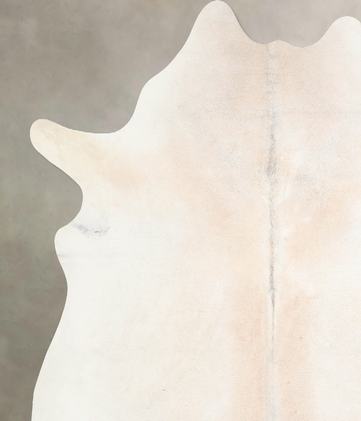 Ivory with Beige X-Large Brazilian Cowhide Rug 7'1"H x 6'10"W #A32785 by Hudson Hides