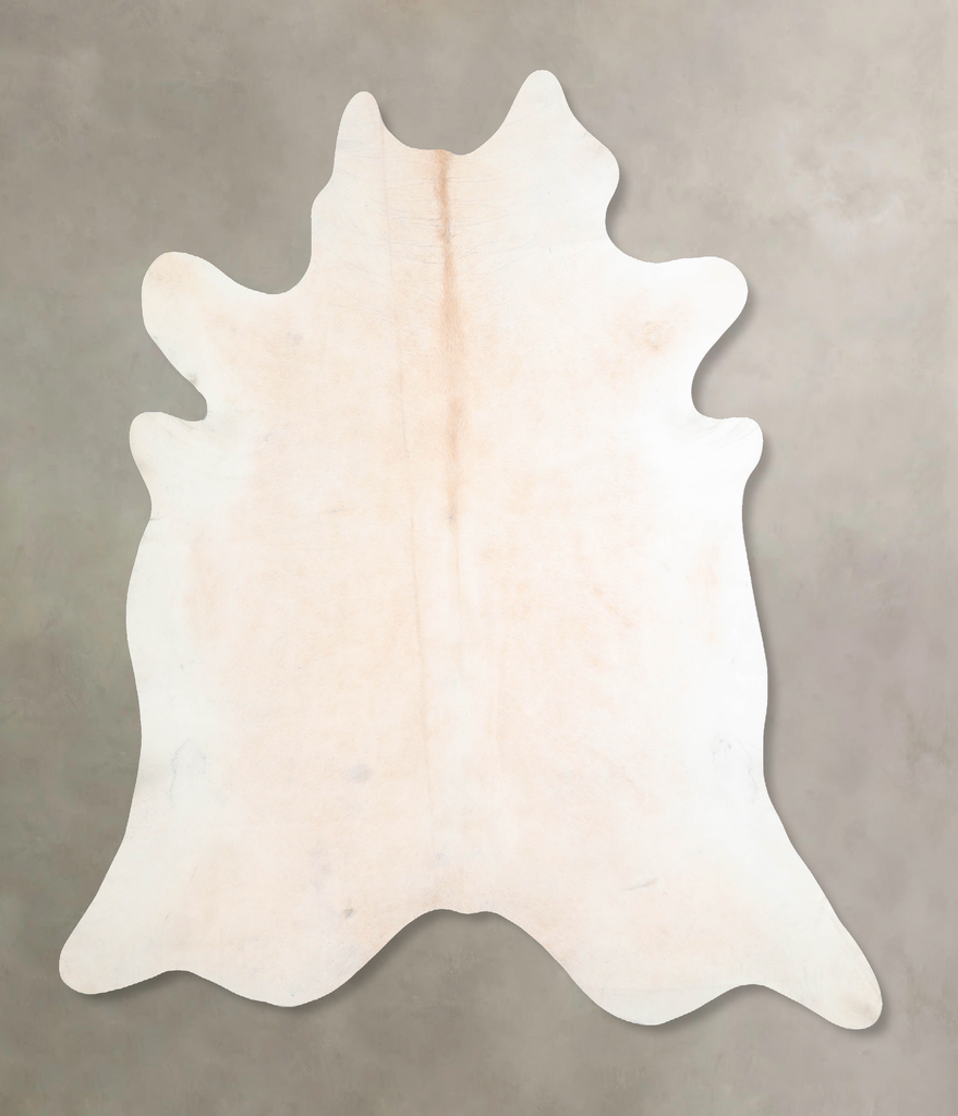 Ivory with Beige XX-Large Brazilian Cowhide Rug 7'2"H x 7'3"W #A32868 by Hudson Hides