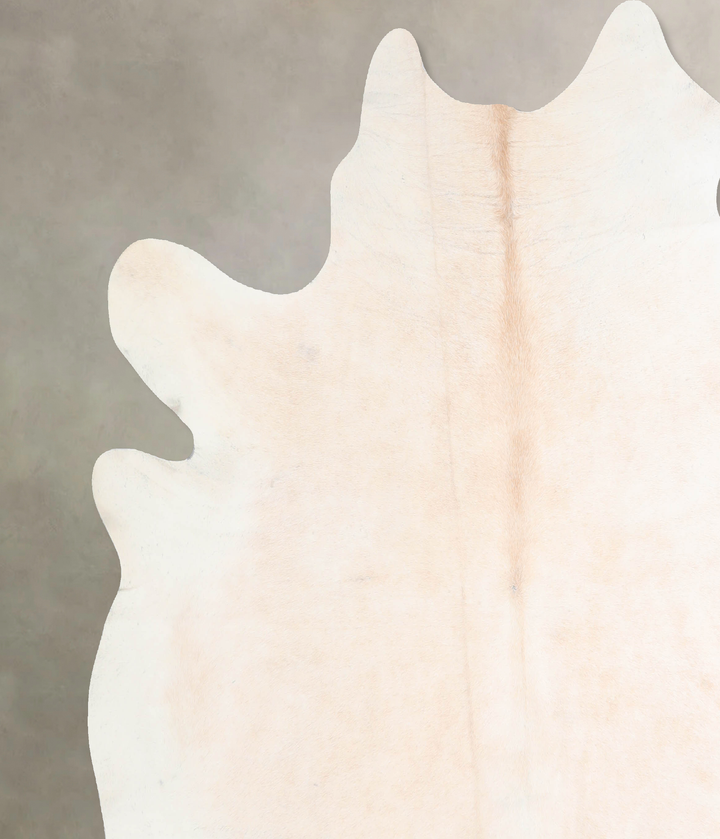 Ivory with Beige XX-Large Brazilian Cowhide Rug 7'2"H x 7'3"W #A32868 by Hudson Hides