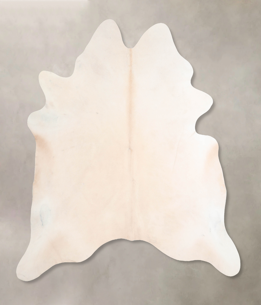 Ivory with Beige X-Large Brazilian Cowhide Rug 6'10"H x 6'2"W #A32873 by Hudson Hides