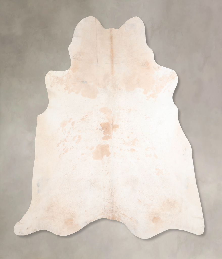 Beige and White XX-Large Brazilian Cowhide Rug 8'3"H x 7'7"W #A32878 by Hudson Hides