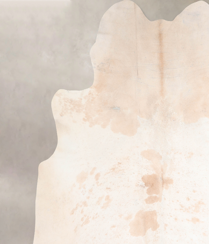 Beige and White XX-Large Brazilian Cowhide Rug 8'3"H x 7'7"W #A32878 by Hudson Hides