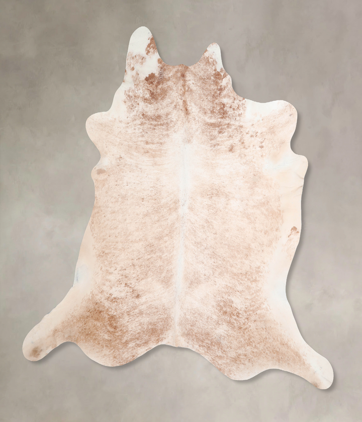 Beige and White X-Large Brazilian Cowhide Rug 6'10"H x 7'0"W #A32881 by Hudson Hides