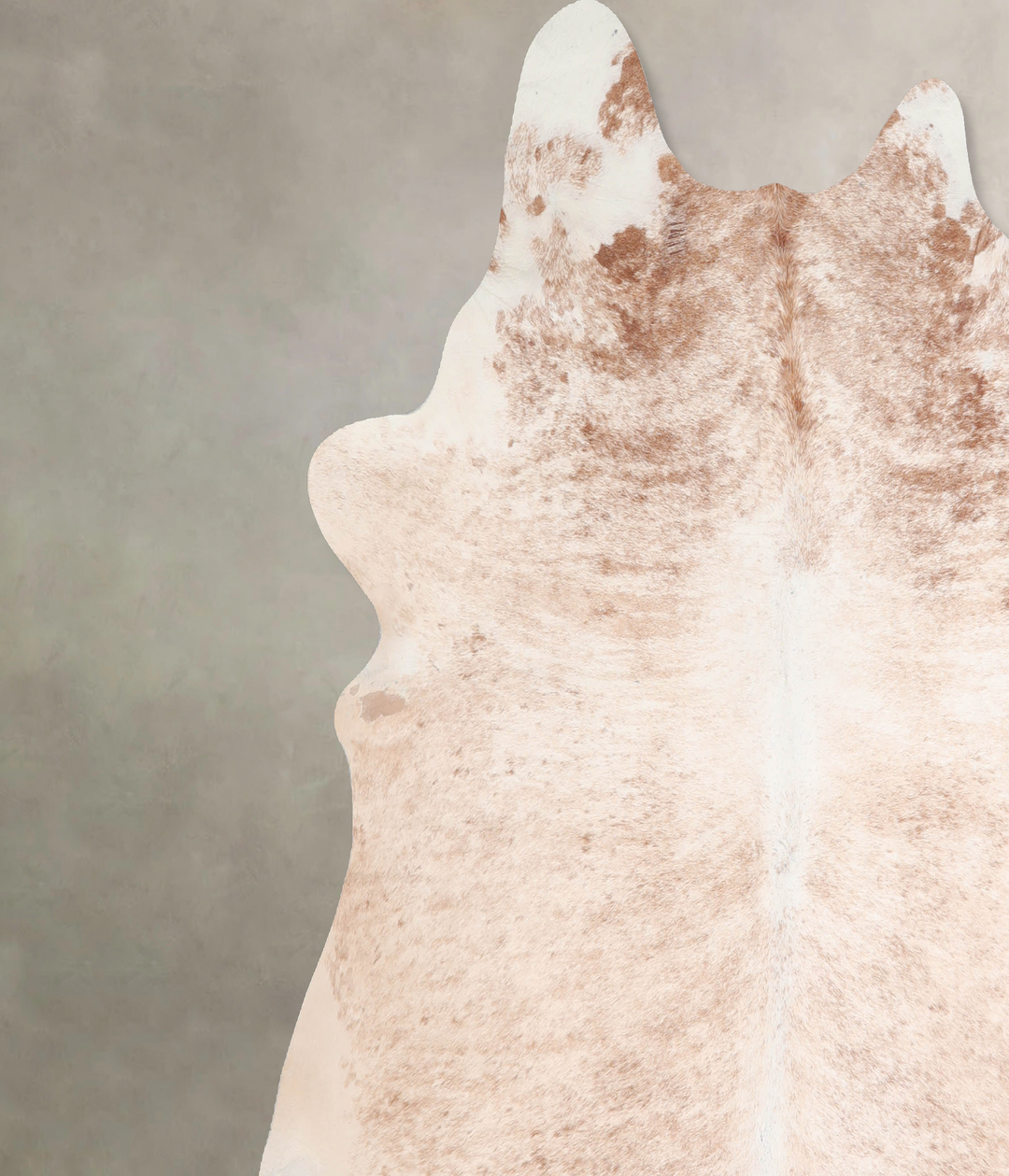 Beige and White X-Large Brazilian Cowhide Rug 6'10"H x 7'0"W #A32881 b