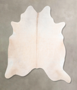 Ivory with Beige X-Large Brazilian Cowhide Rug 6'5"H x 6'3"W #A32886 by Hudson Hides