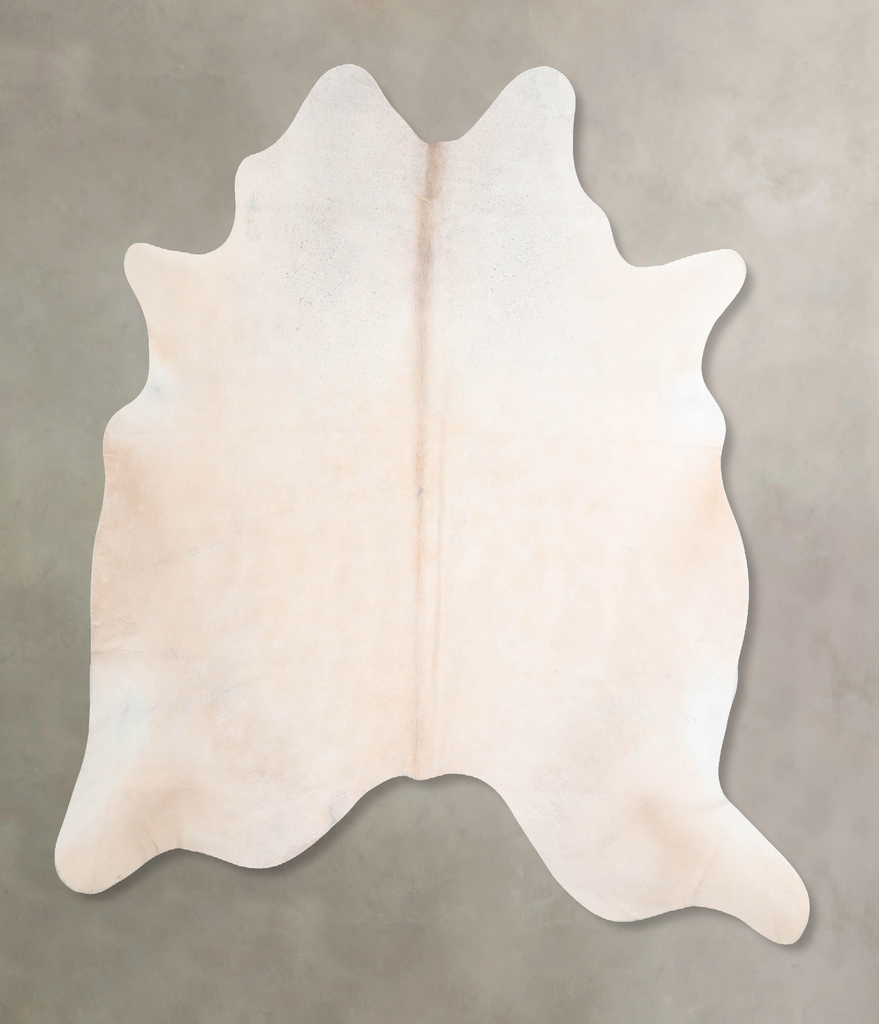 Ivory with Beige X-Large Brazilian Cowhide Rug 6'5"H x 6'3"W #A32886 by Hudson Hides