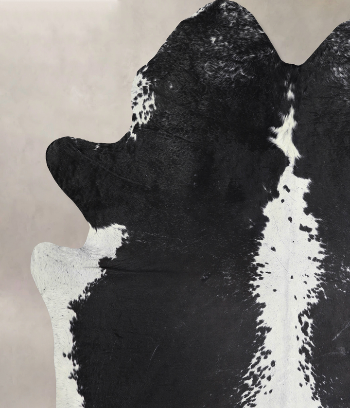 Black and White X-Large Brazilian Cowhide Rug 7'2"H x 6'4"W #A32905 by Hudson Hides