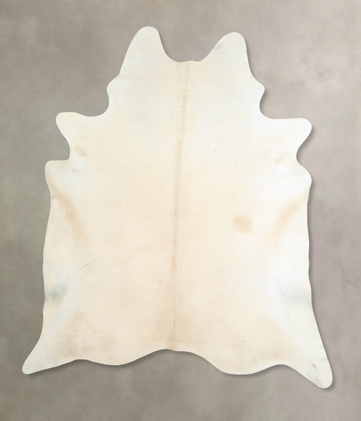 Ivory with Beige XX-Large Brazilian Cowhide Rug 7'10"H x 6'10"W #A32906 by Hudson Hides