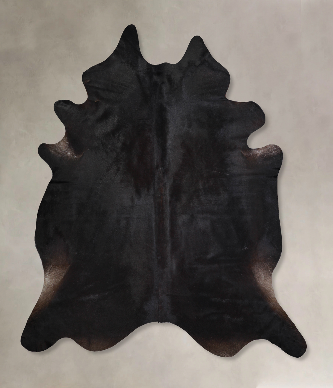 Solid Black XX-Large Brazilian Cowhide Rug 8'3"H x 7'8"W #A32917 by Hu