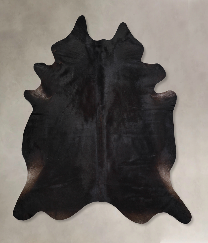 Solid Black XX-Large Brazilian Cowhide Rug 8'3"H x 7'8"W #A32917 by Hudson Hides