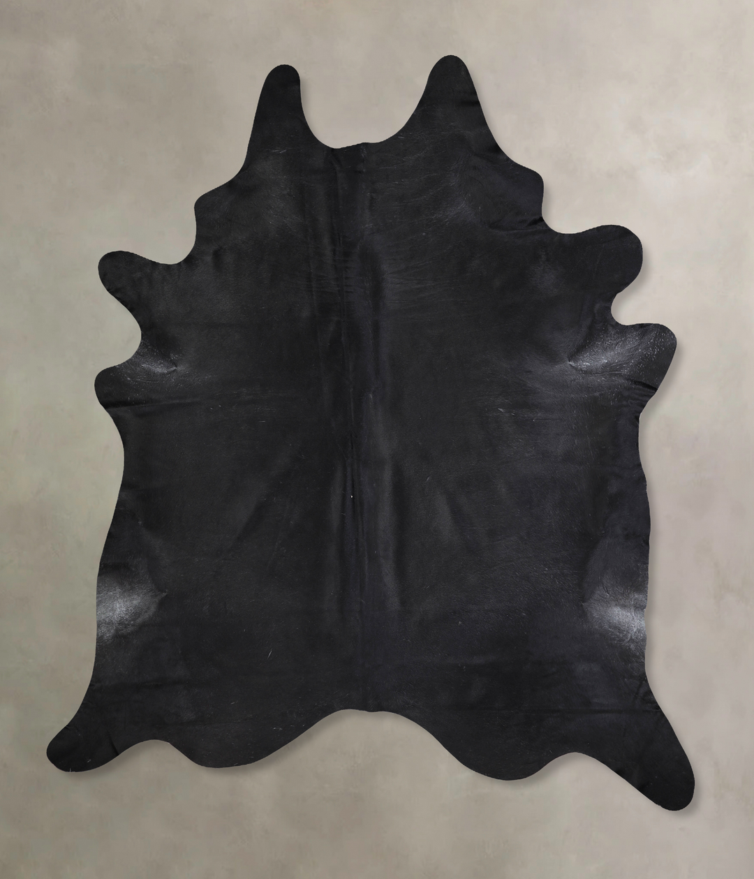 Solid Black XX-Large Brazilian Cowhide Rug 8'6"H x 7'5"W #A32919 by Hu