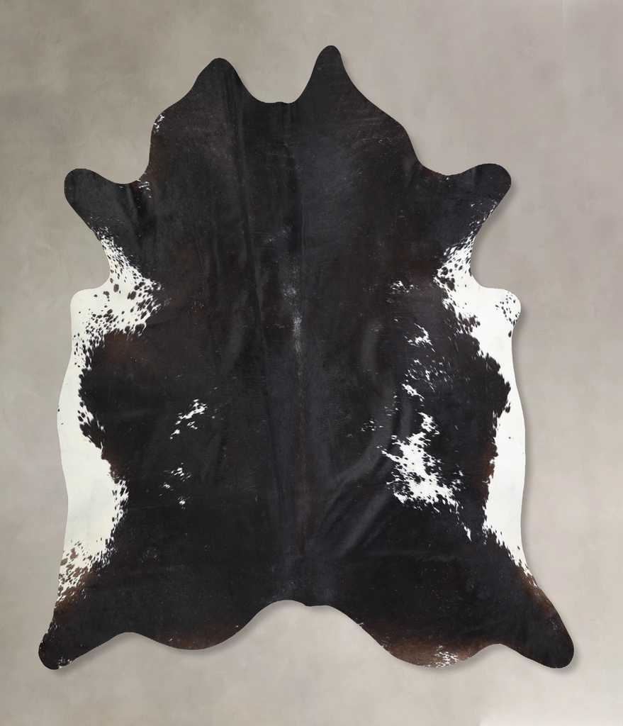 Black and White X-Large Brazilian Cowhide Rug 7'1"H x 6'7"W #A32929 by Hudson Hides