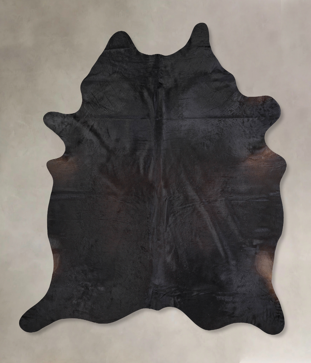 Solid Black XX-Large Brazilian Cowhide Rug 8'0"H x 6'7"W #A32930 by Hu