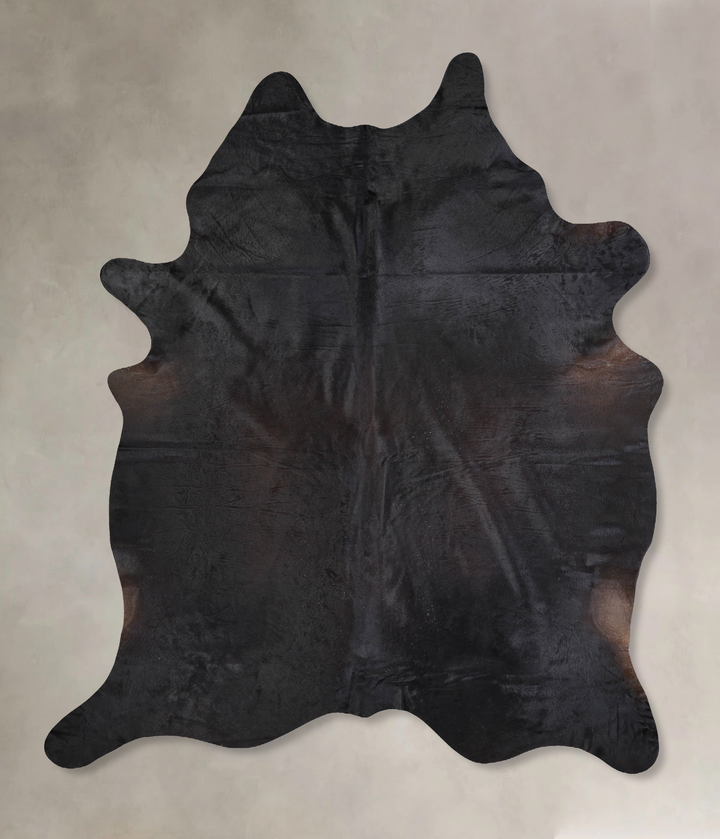 Solid Black XX-Large Brazilian Cowhide Rug 8'0"H x 6'7"W #A32930 by Hudson Hides