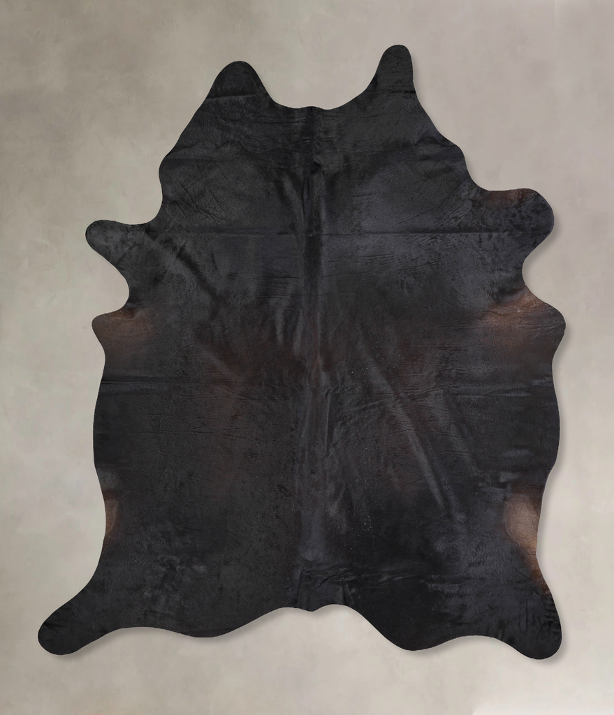 Solid Black XX-Large Brazilian Cowhide Rug 8'0"H x 6'7"W #A32930 by Hudson Hides