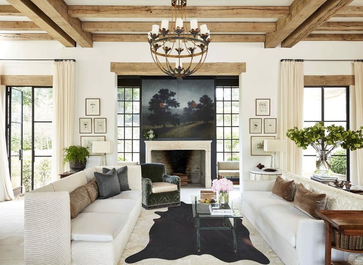 Solid Black XX-Large Brazilian Cowhide Rug 8'0"H x 6'7"W #A32930 by Hudson Hides