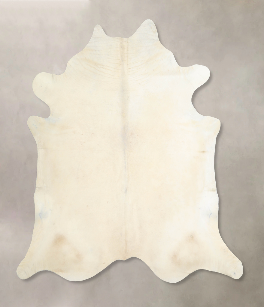 Ivory with Beige XX-Large Brazilian Cowhide Rug 7'1"H x 7'1"W #A32931 by Hudson Hides