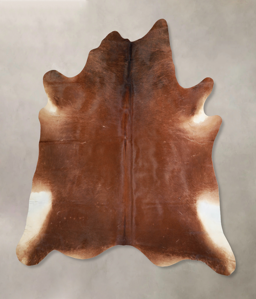 Solid Brown XX-Large Brazilian Cowhide Rug 7'6"H x 6'9"W #A32969 by Hudson Hides