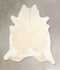 Beige and White X-Large Brazilian Cowhide Rug 7'2