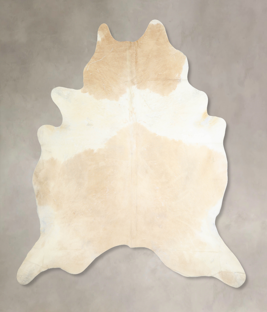 Beige and White XX-Large Brazilian Cowhide Rug 8'5"H x 7'4"W #A32994 by Hudson Hides