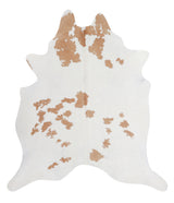 Beige and White XX-Large Brazilian Cowhide Rug 7'10"H x 6'9"W #A3300 by Hudson Hides