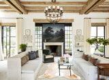 Beige and White X-Large Brazilian Cowhide Rug 6'9"H x 6'3"W #A33002 by Hudson Hides
